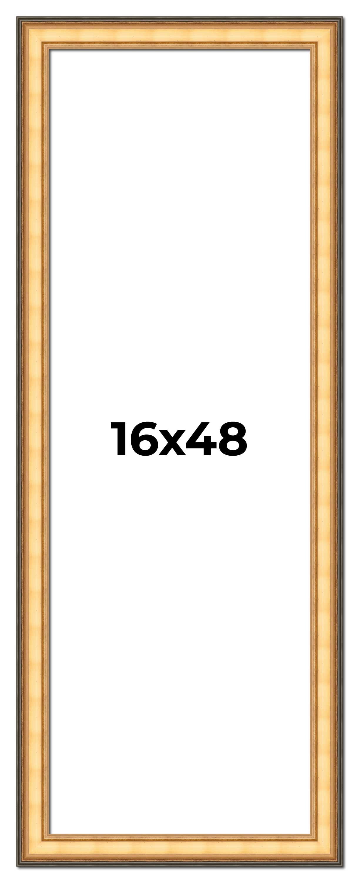 16x48 Frame Gold Plein Aire Solid Wood Picture Frame Width 2 Inches ...