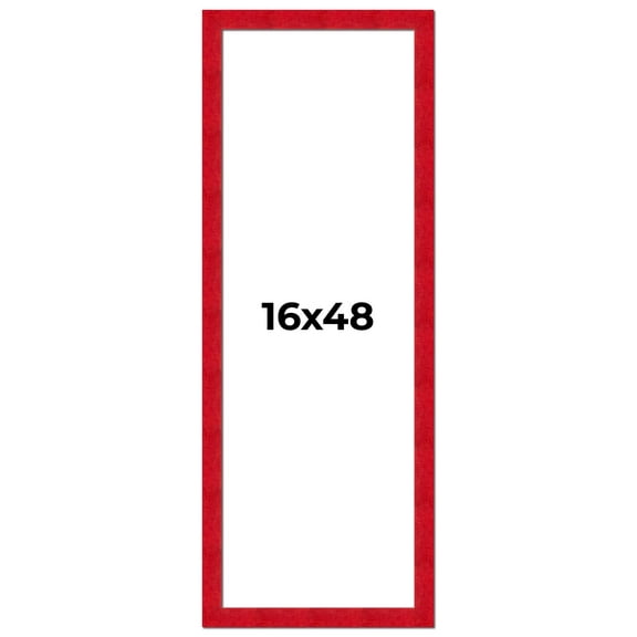 16x48 Frame Red Burl Solid Wood Picture Frame Width 1.75 Inches | Interior Frame Depth 0.5 Inches |