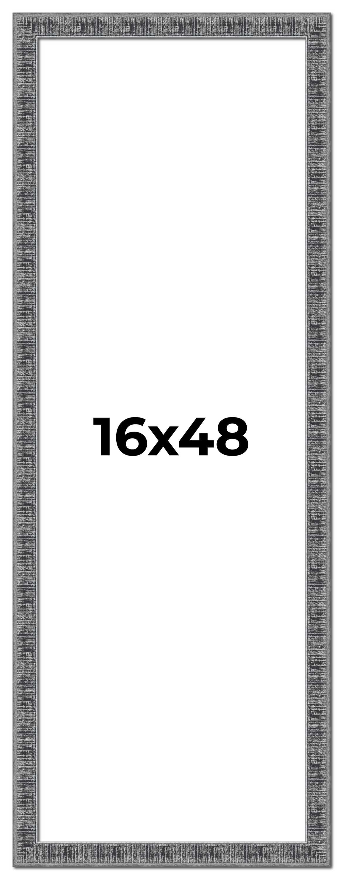 16x48 Frame Silver Black Rustic Sonoma Solid Wood Picture Frame | 1.5 ...