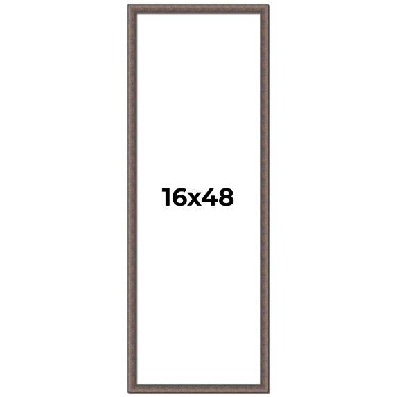 16x48 Frame Silver Real Wood Picture Frame Width 1.25 Inches | Interior Frame Depth 0.5 Inches |