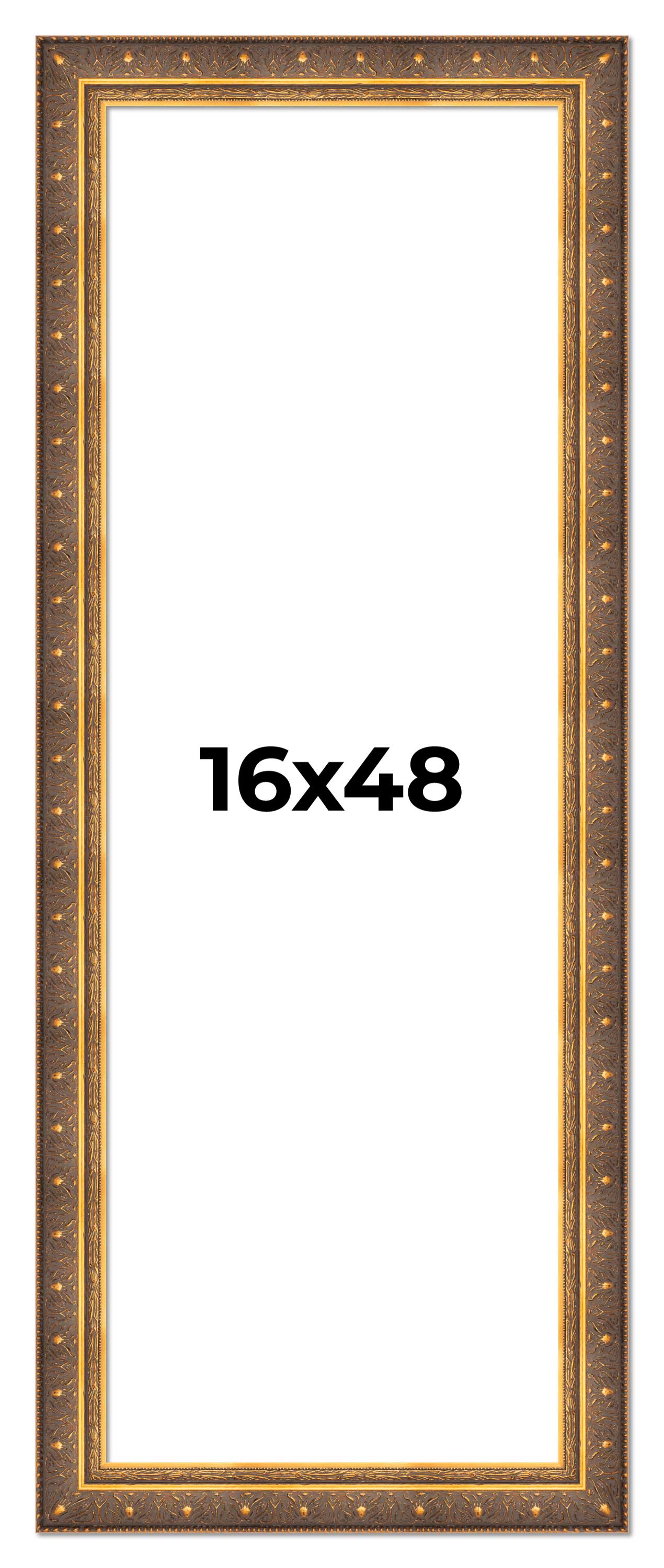 16x48 Frame Vintage Gold Solid Wood Picture Frame | 2.5 Inch Moulding ...