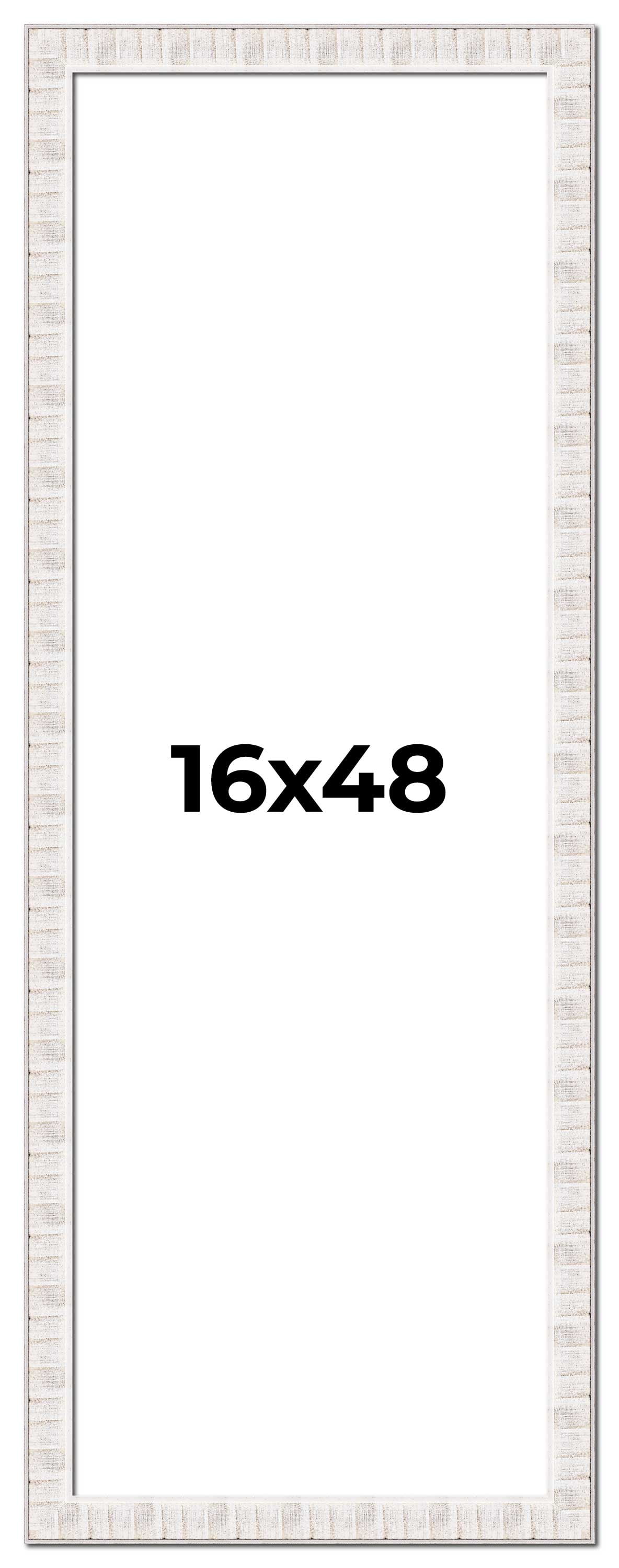 16x48 Frame White Sonoma Rustic Wood Picture Frame | 1.5 Inch Moulding ...