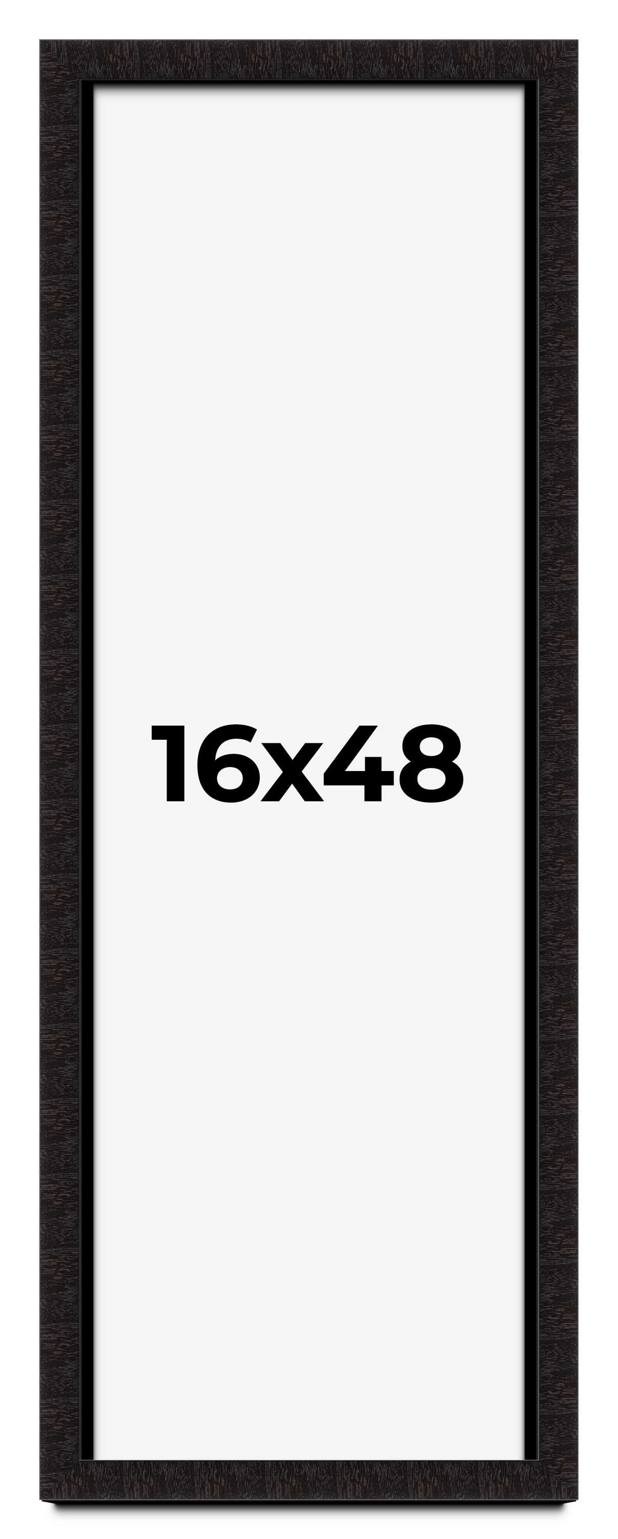 16x48 Shadow Box Black Solid Wood Display Picture Frame | 1 Inch Rabbet ...