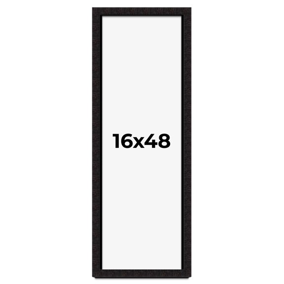 16x48 Shadow Box Black Solid Wood Display Picture Frame | 1 Inch Rabbet Depth | | 1.375 Inch