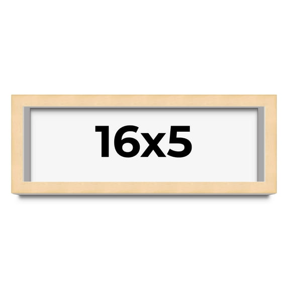 16x5 Frame Beige Real Wood Picture Frame Width 0.75 inches | Interior Frame Depth 0.5 inches |
