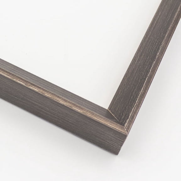 16x5 Frame Black and Silver Solid Wood Picture Frame Width 0.75 Inches, Interior Frame Depth 0.75