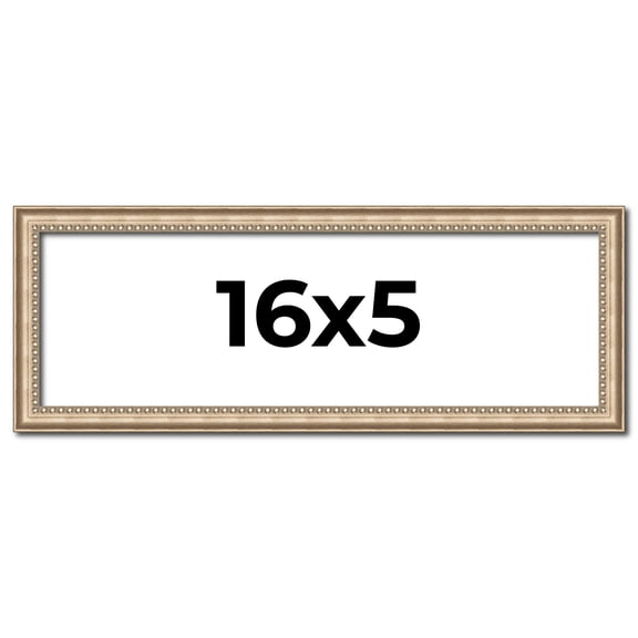16x5 IN Frame Silver Real Wood Picture Frame Width 0.75 Inches | Interior Frame Depth 0.5 Inches |