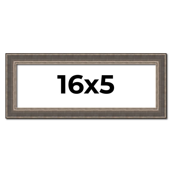 16x5 IN Frame Silver Real Wood Picture Frame Width 1.25 Inches | Interior Frame Depth 0.5 Inches |