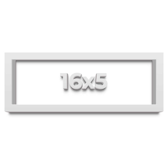 16x5 IN Shadow Box Frame White | 2 Inches Deep Real Wood Contemporary Shadowbox Display Frame | UV