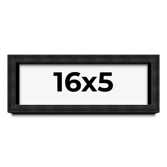 16x5 Shadow Box Black Rustic Barnwood Display Frame | 1.125 Inch Deep | 0.875 Inch Moulding Width