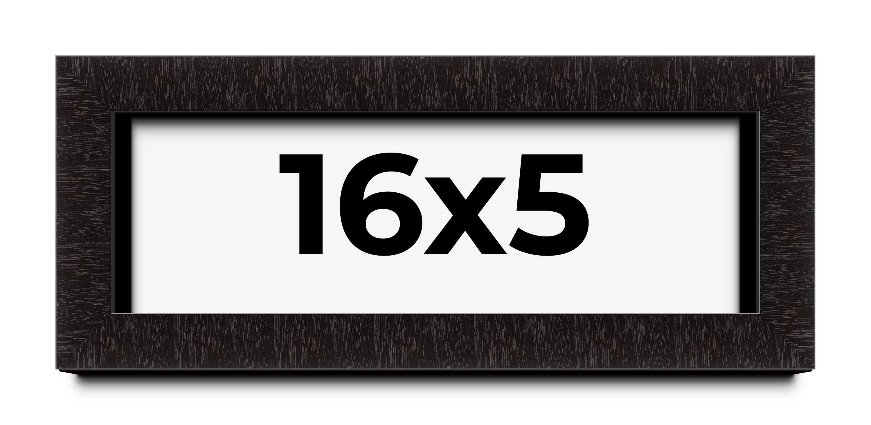 16x5 Shadow Box Black Solid Wood Display Picture Frame | 1 Inch Rabbet ...