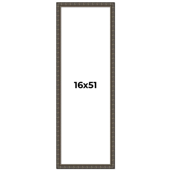 16x51 Frame Black Bamboo Solid Wood Picture Frame Width 1.5 Inches | Interior Frame Depth 0.5