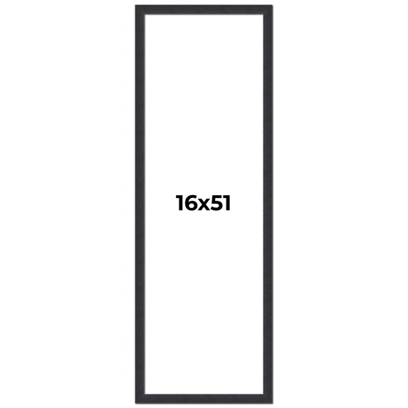 16x51 Frame Black Real Wood Picture Frame Width 1.25 Inches | Interior Frame Depth 0.5 Inches |
