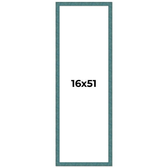 16x51 Frame Blue Rustic Barnwood Solid Wood Picture Frame Width 1.25 Inches | Interior Depth 0.5