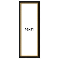 16x51 Frame Gold Real Wood Picture Frame Width 2.25 Inches | Interior Frame Depth 0.5 Inches |
