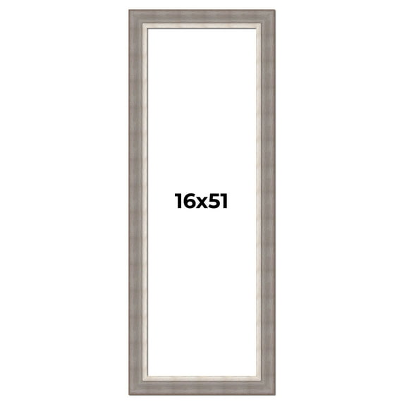 16x51 Frame Grey Real Wood Picture Frame Width 2.75 Inches | Interior Frame Depth 0.5 Inches |