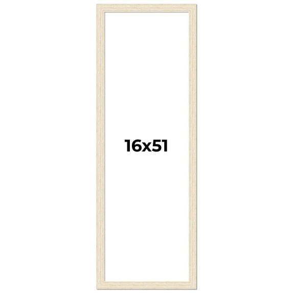 16x51 Frame White Real Wood Picture Frame Width 1.5 inches | Interior Frame Depth 0.5 inches | Barn