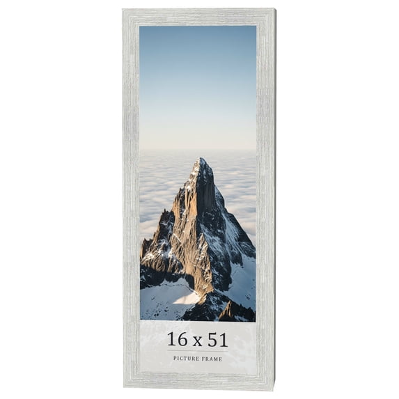 16x51 Frame White Real Wood Picture Frame Width 1.5 inches | Interior Frame Depth 0.5 inches | Barn