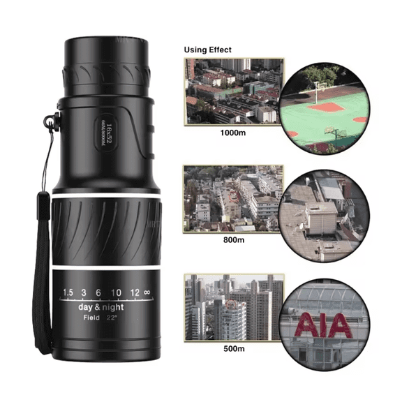 16x52 Outdoor Portable High Definition Green Film Monocular Telescope , HD Scope Low Light Hiking Concert Photography Telescope