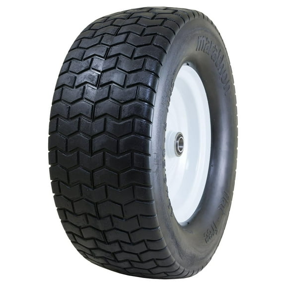 16x6.50-8" Flat Free Tire on Wheel, 3" Hub, 3/4" Bushings