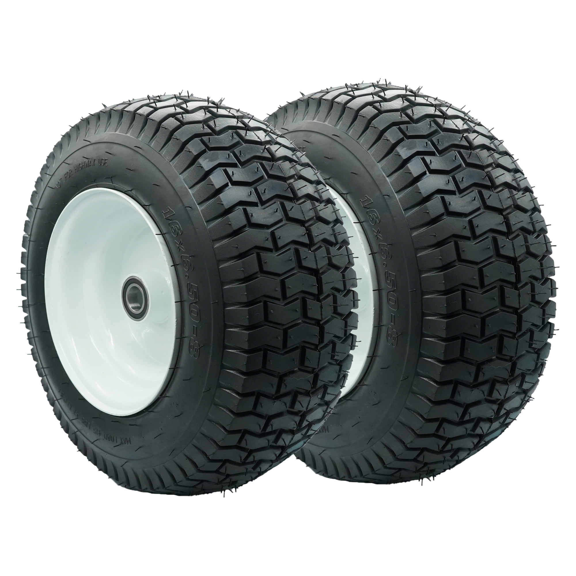 16x6.50-8 Tire and Wheel with 1 inch Axle Tubeless, Set of 2 3 ...