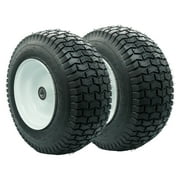 16x6.50-8 Tire and Wheel with 1 inch Axle Tubeless, Set of 2 3  Centered Hub Turf Tread 16x6.5x8 Lawn Tractor Tires for Garden Riding Lawn Mower, 415 lbs Capacity, 4PR