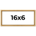 thumbnail image 1 of 16x6 Frame Beaded Gold Solid Wood Picture Frame | 0.75 Inches Moulding Width | Liscio Oro, 1 of 8