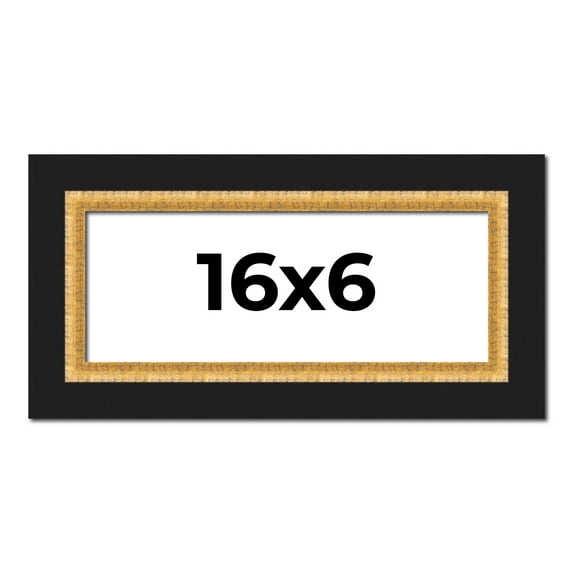 16x6 Frame Gold Real Wood Picture Frame Width 2.25 Inches | Interior Frame Depth 0.5 Inches |