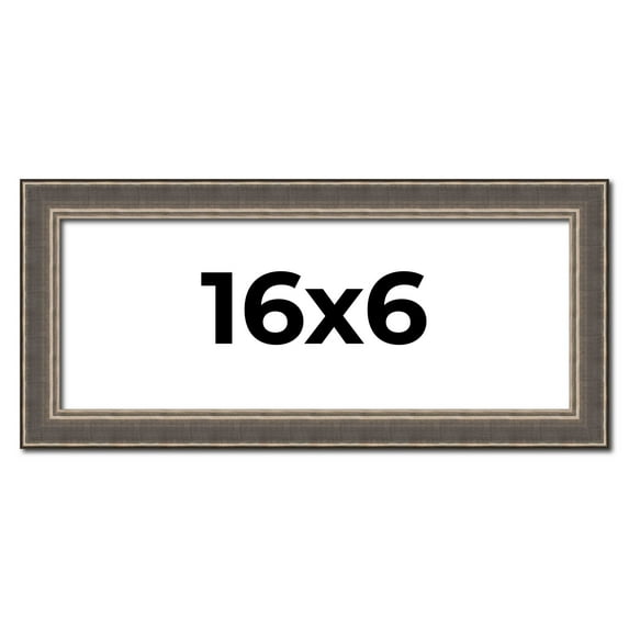 16x6 Frame Silver Real Wood Picture Frame Width 1.25 Inches | Interior Frame Depth 0.5 Inches |