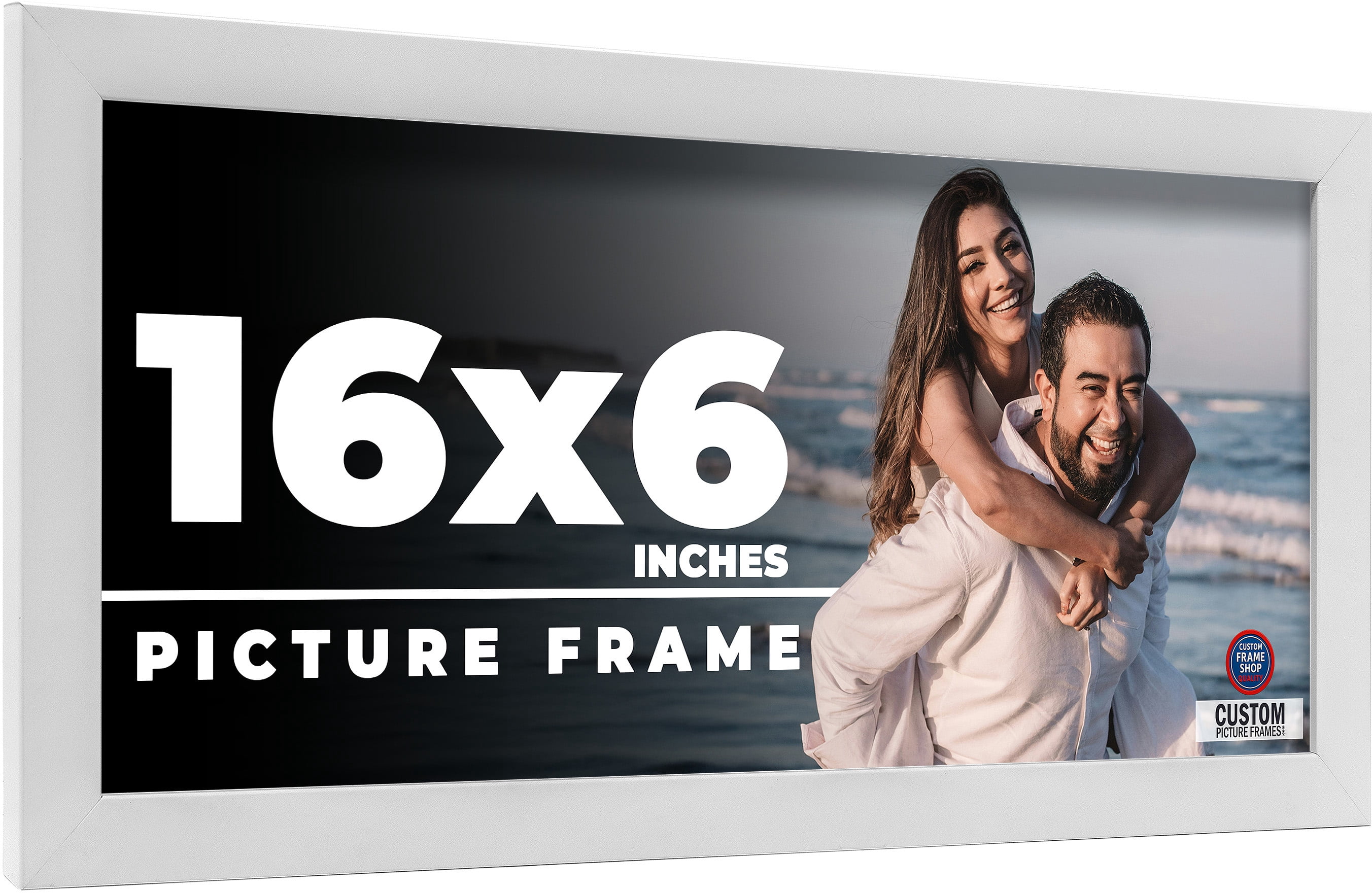 16x6 Frame White Real Wood Picture Frame Width 0.75 inches | Interior ...
