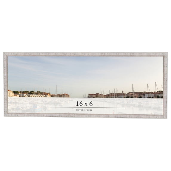 16x6 Frame White Real Wood Picture Frame Width 0.75 inches | Interior Frame Depth 0.5 inches |