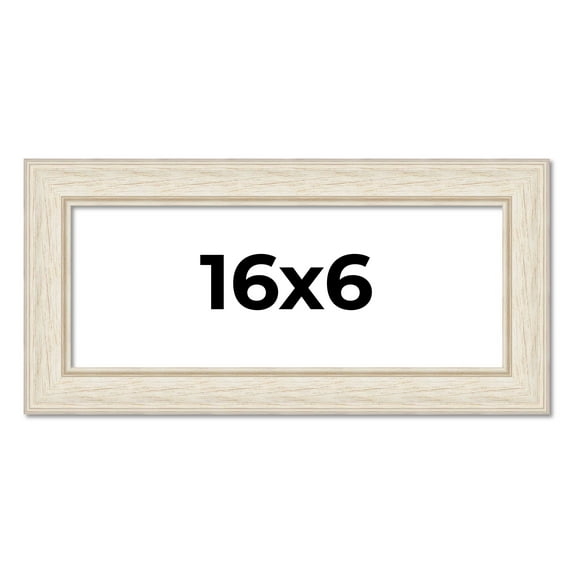 16x6 Frame White Real Wood Picture Frame Width 1.75 inches | Interior Frame Depth 0.5 inches |
