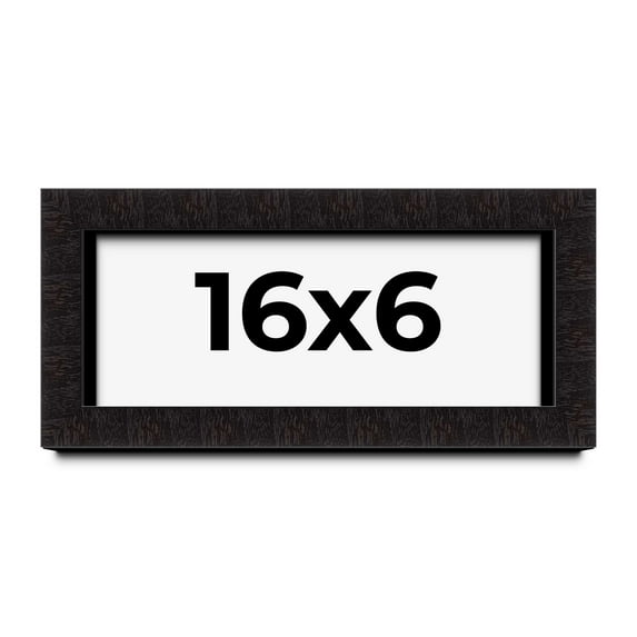 16x6 Shadow Box Black Solid Wood Display Picture Frame | 1 Inch Rabbet Depth | | 1.375 Inch