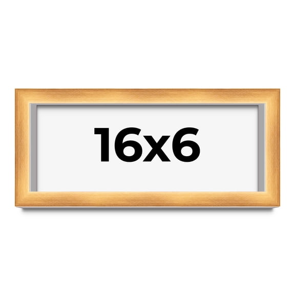 16x6 Shadow Box Bronze Cross-Brushed Display Frame | 1.625 Inches Deep Solid Wood | UV Resistant