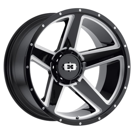 16x6 Vision 390 Empire Gloss Black Milled Spoke Wheel 6x5.5 (0mm)