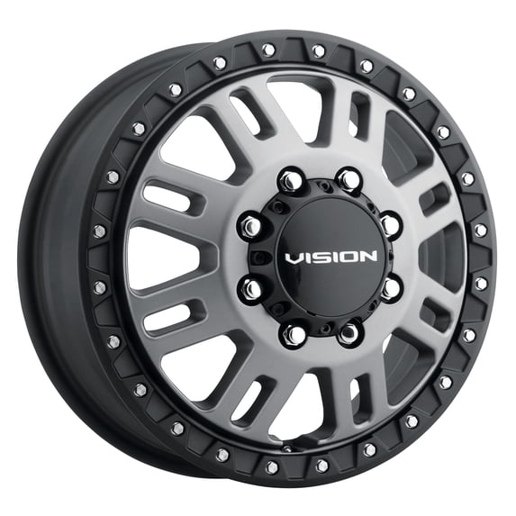 16x6 Vision 408 Manx 2 Dually Front Satin Grey Wheel 8x6.5 (115mm)