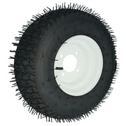 16x7.50-8 Tire and Wheel with 3/4 & 1 inch Bearings, 3  Center Hub Lawn Mower Tire on 8x5.375 White Rim Assembly for Lawn & Garden Tractor, 440lbs, 4PRSet of 2