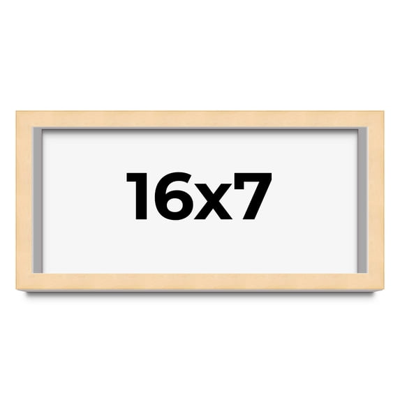 16x7 Frame Beige Real Wood Picture Frame Width 0.75 inches | Interior Frame Depth 0.5 inches |