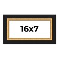 thumbnail image 1 of 16x7 Frame Gold Real Wood Picture Frame Width 2.25 Inches | Interior Frame Depth 0.5 Inches |, 1 of 8