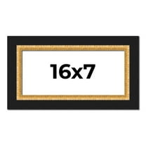 16x7 Frame Gold Real Wood Picture Frame Width 2.25 Inches | Interior Frame Depth 0.5 Inches |