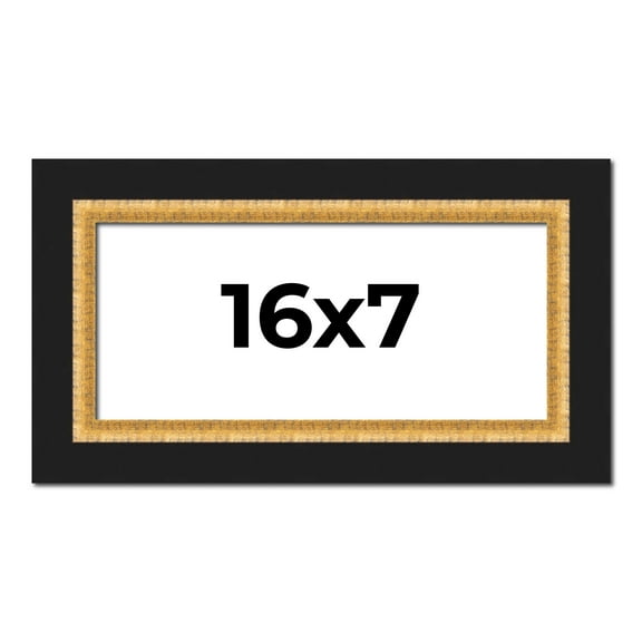 16x7 Frame Gold Real Wood Picture Frame Width 2.25 Inches | Interior Frame Depth 0.5 Inches |
