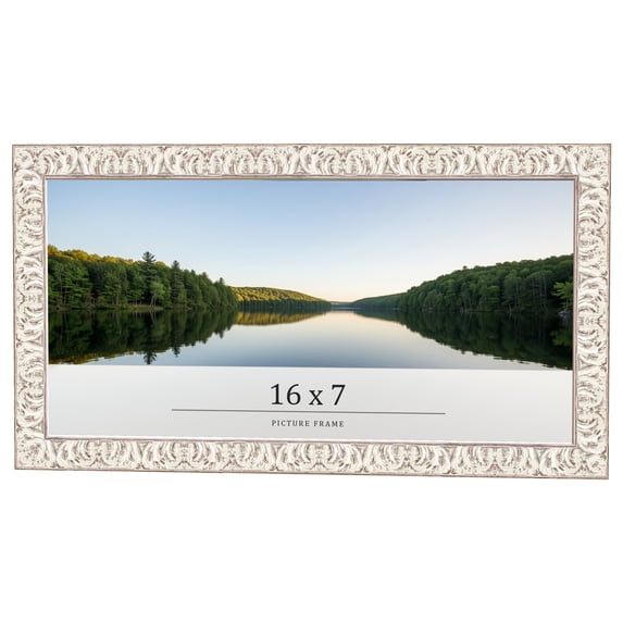 16x7 Frame White Real Wood Picture Frame Width 1.5 inches | Interior Frame Depth 0.5 inches |