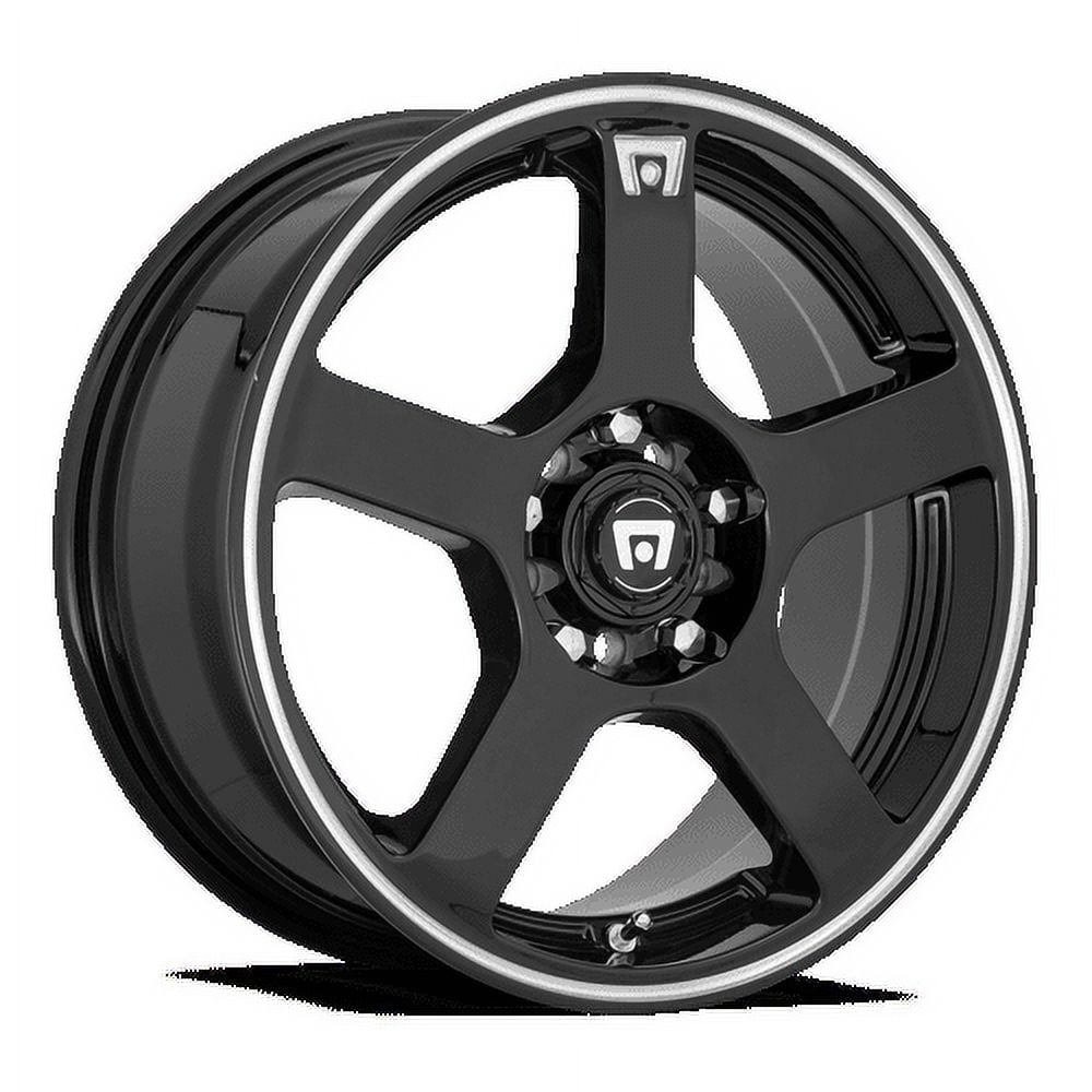 Motegi MR116 Fs5 16x7 5x112 5x4.5 Gloss Black Machined Flange Wheel 16" 40mm Rim