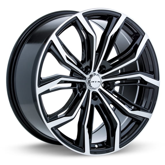 RTX BLACK WIDOW Custom Wheel - 16x7, 35 Offset, 5x100 Bolt Pattern, 54.1mm Hub - Black with Machined Face Rim