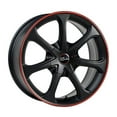 thumbnail image 1 of 16x7 Raceline 197B Black W/Red Stripe Wheel 5x110/5x4.5 (+40mm), 1 of 2