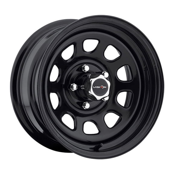 16x7 Vision HD 84H D-Window Black Steel Wheel 5x5 (0mm) CAPS SEPARATE