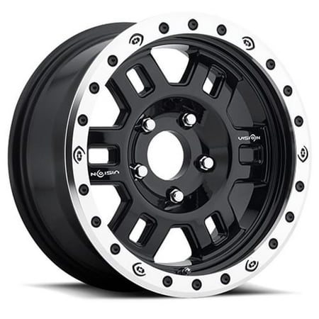 16" Vision 398COMP Manx Competition Black Machined Lip Wheel 16x7 6x5.5 Rim 0mm