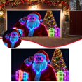 thumbnail image 1 of 16x7ft Christmas Garage Door Cover Banner - Christmas Neon Garage Banner, Glows in Dark 2D Flat Holiday Garage Door Covers with Cartoon Santa and Elf, Xmas Outdoor Indoor Party Decoration, 1 of 9