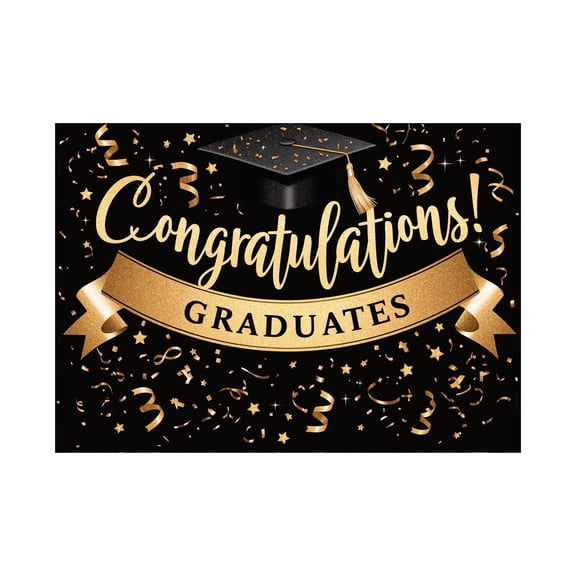 16x7ft Glitter Class of 2026 Graduation Backdrop Gold and Blue Polyester Fabric Congrats Grad Banner for High School College Party Decorations Photo Booth Props
