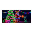 thumbnail image 1 of 16x7ft UV Activated Christmas Garage Door Cover Banner, Glows in Dark 2D Flat Holiday Garage Door Covers with Cartoon Santa and Elf, Xmas Outdoor Indoor Party Decoration(Style-a,16 * 7ft), 1 of 4